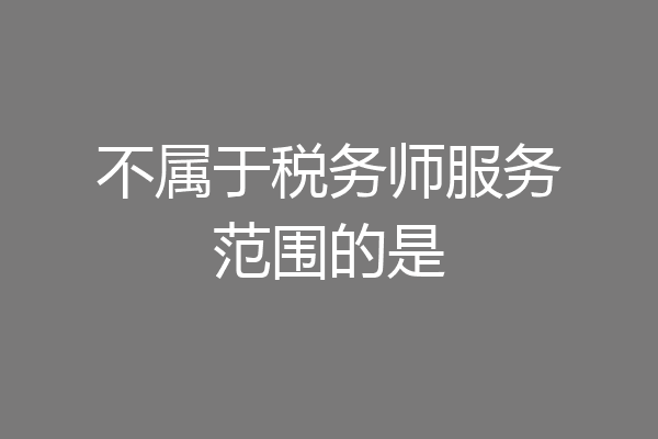 不属于税务师服务范围的是