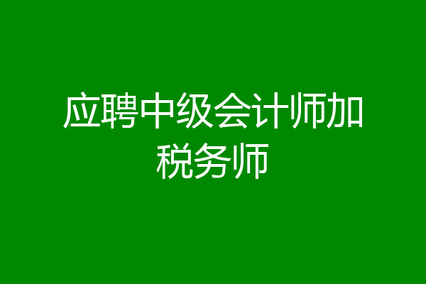 应聘中级会计师加税务师