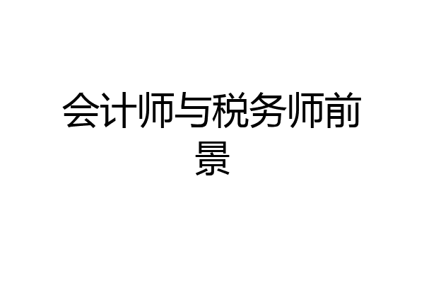 会计师与税务师前景
