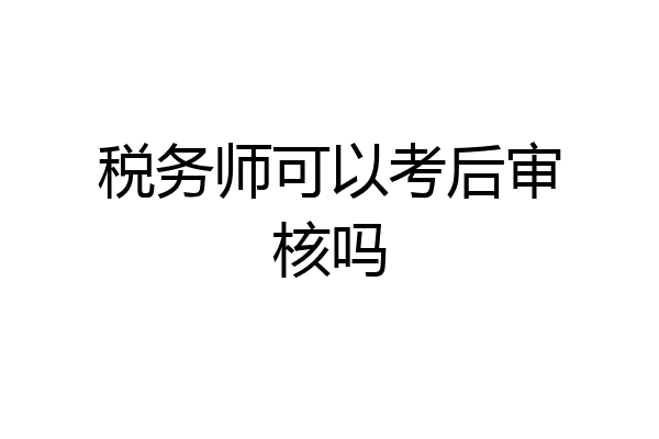 税务师可以考后审核吗