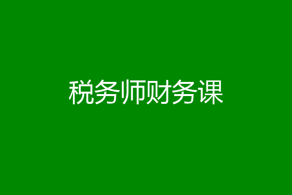 税务师财务课