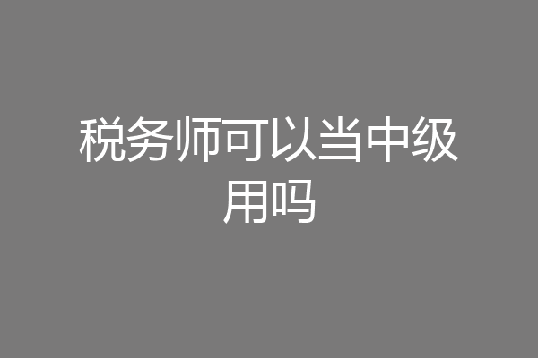 税务师可以当中级用吗