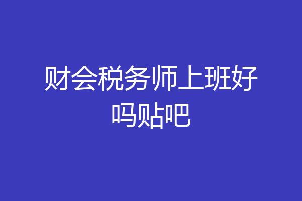 财会税务师上班好吗贴吧