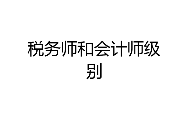 税务师和会计师级别