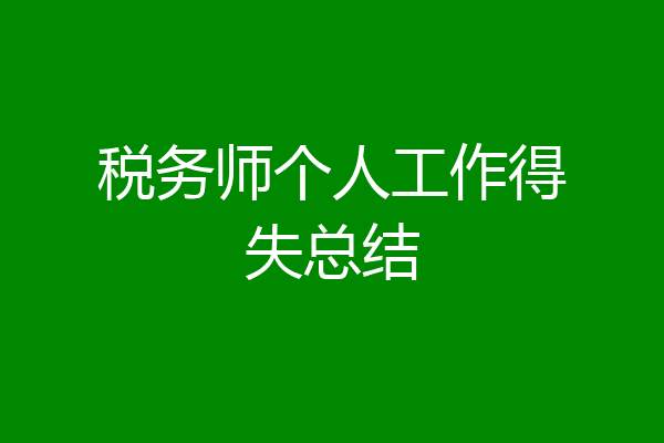 税务师个人工作得失总结