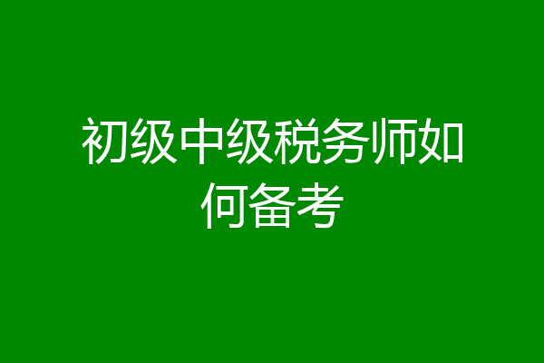 初级中级税务师如何备考