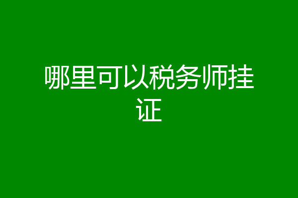 哪里可以税务师挂证