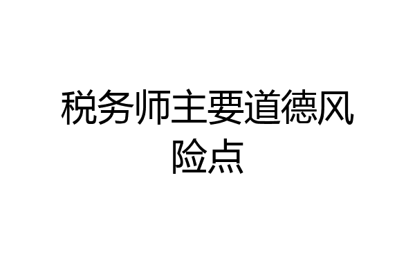 税务师主要道德风险点