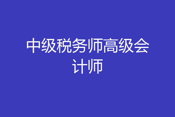 中级税务师高级会计师