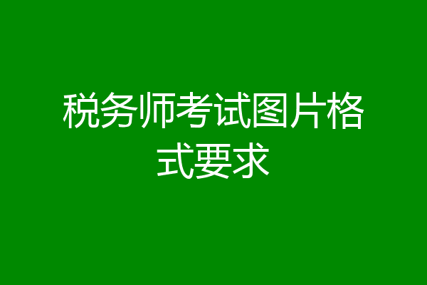 税务师考试图片格式要求