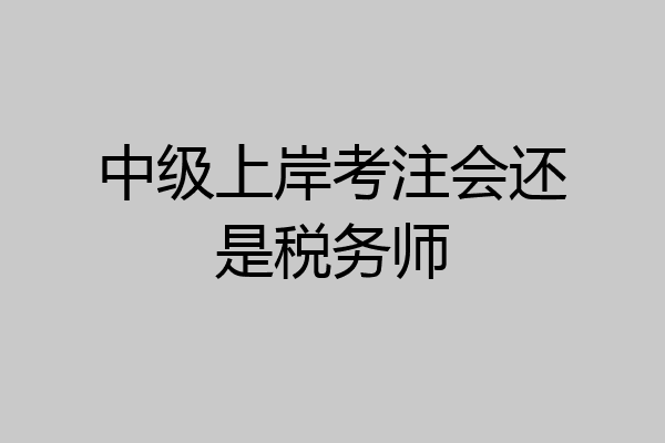 中级上岸考注会还是税务师