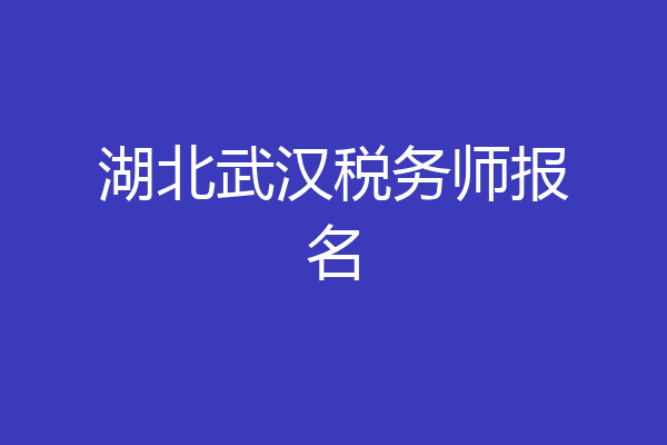 湖北武汉税务师报名