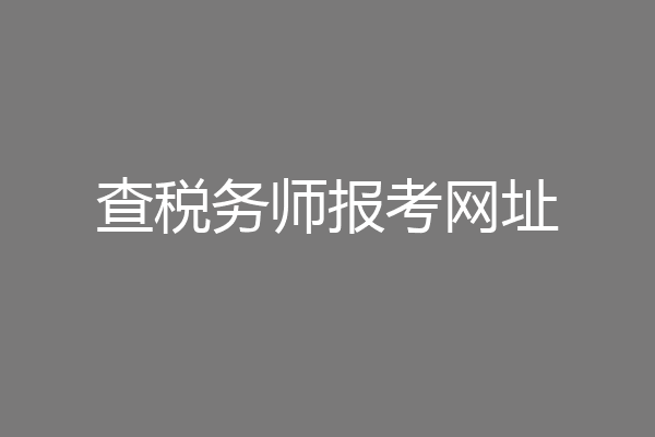 查税务师报考网址