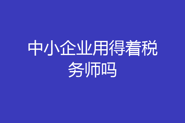 中小企业用得着税务师吗