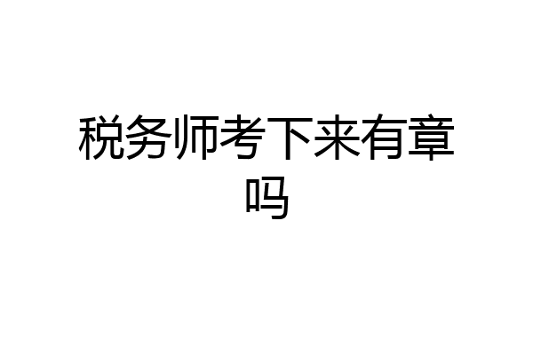 税务师考下来有章吗
