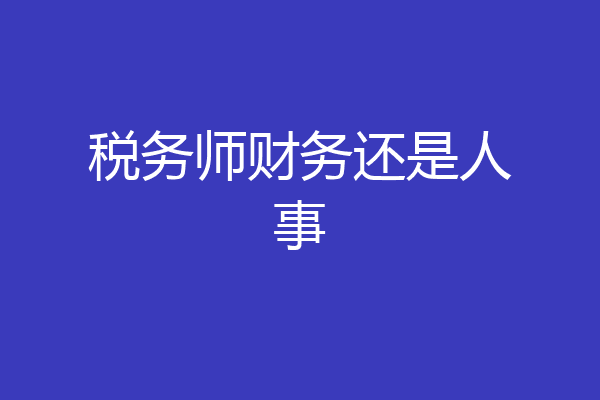税务师财务还是人事