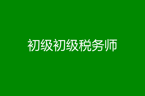 初级初级税务师