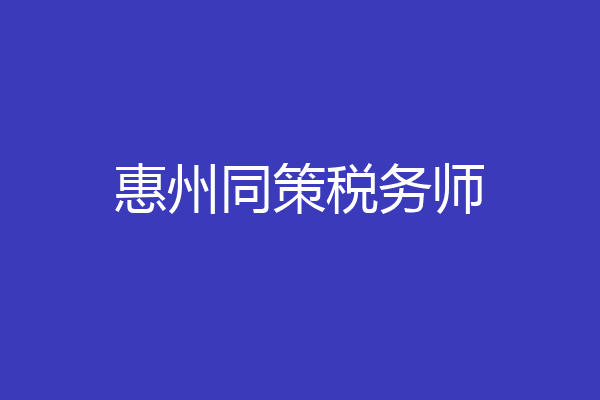 惠州同策税务师