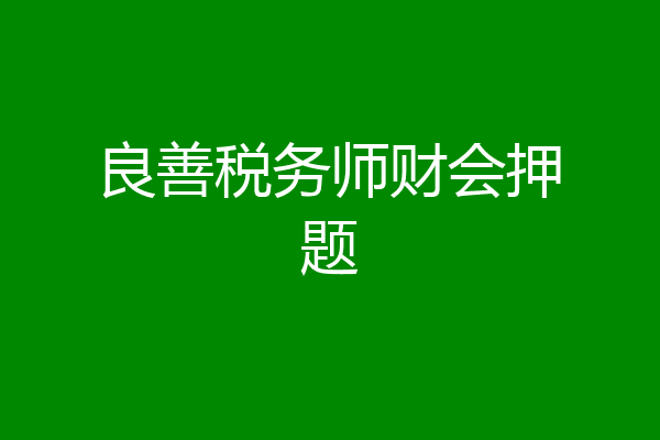 良善税务师财会押题
