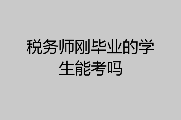 税务师刚毕业的学生能考吗