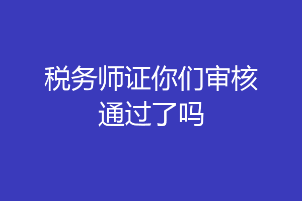税务师证你们审核通过了吗