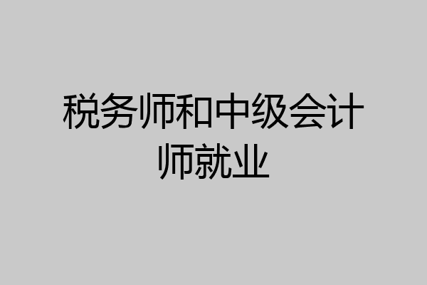 税务师和中级会计师就业