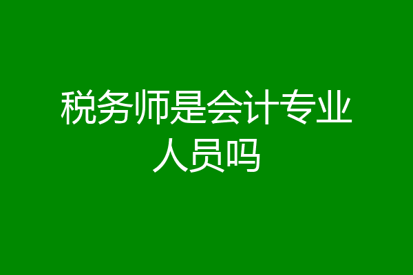 税务师是会计专业人员吗