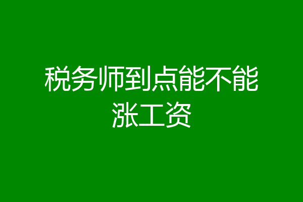 税务师到点能不能涨工资