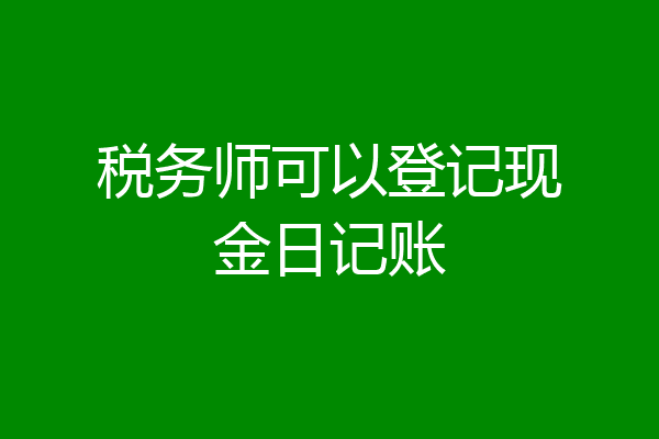 税务师可以登记现金日记账