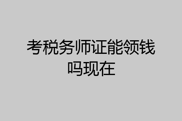 考税务师证能领钱吗现在