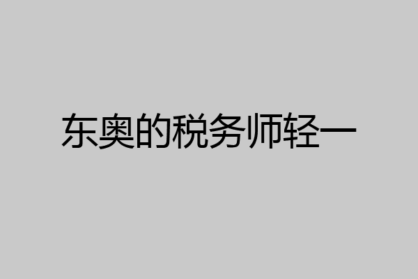 东奥的税务师轻一