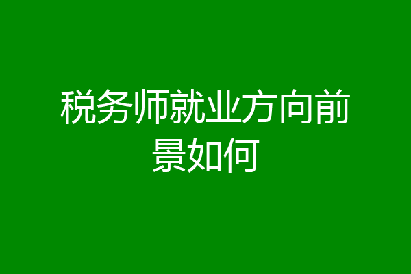 税务师就业方向前景如何