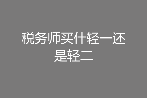 税务师买什轻一还是轻二