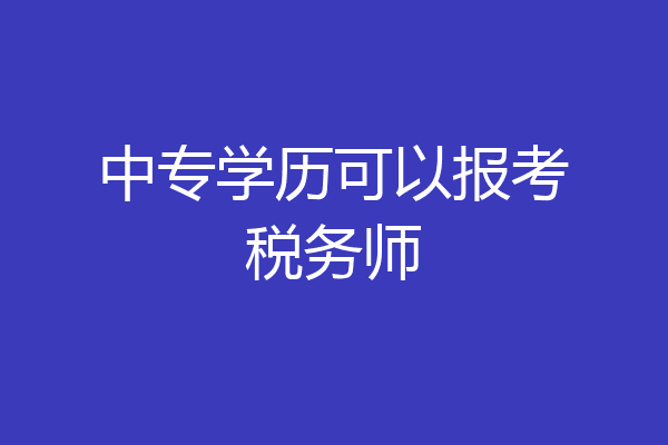 中专学历可以报考税务师