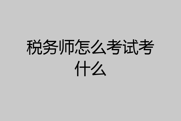 税务师怎么考试考什么