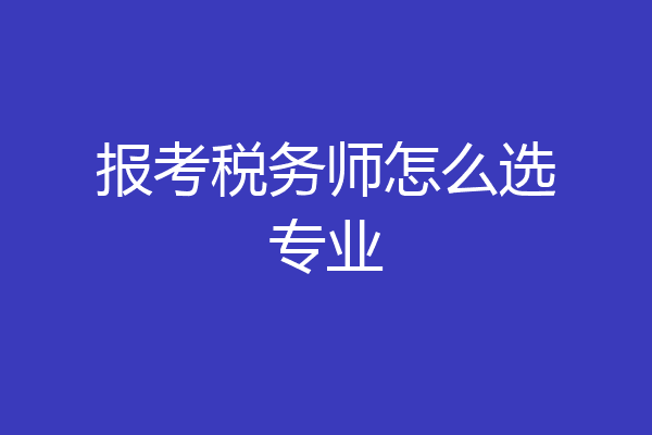 报考税务师怎么选专业
