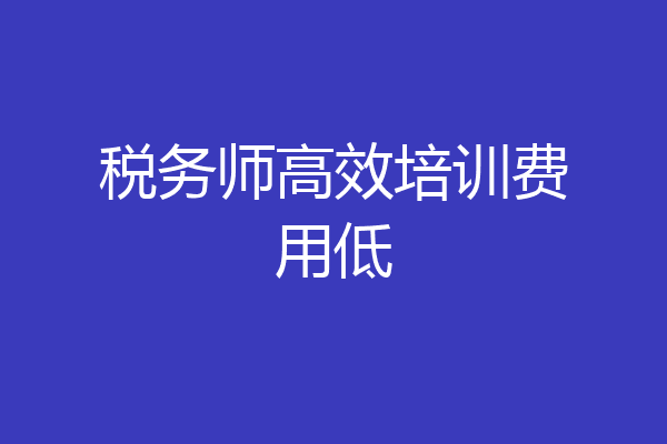 税务师高效培训费用低