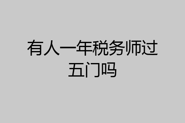 有人一年税务师过五门吗