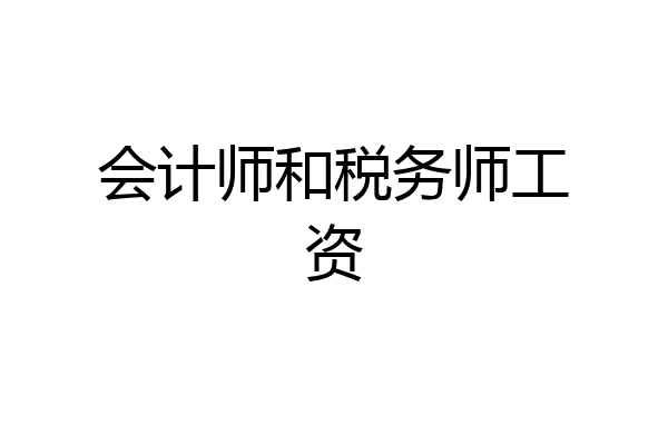 会计师和税务师工资