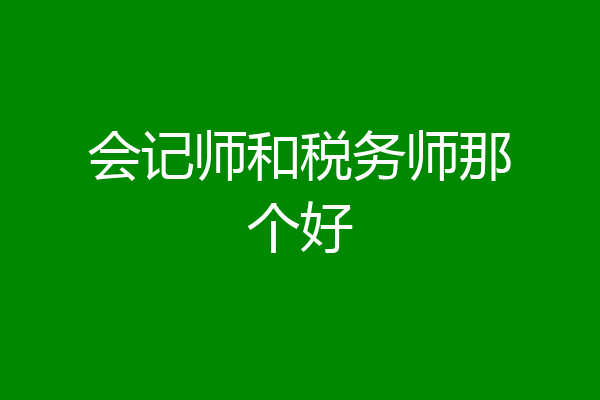 会记师和税务师那个好