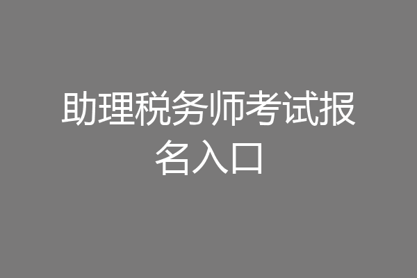 助理税务师考试报名入口