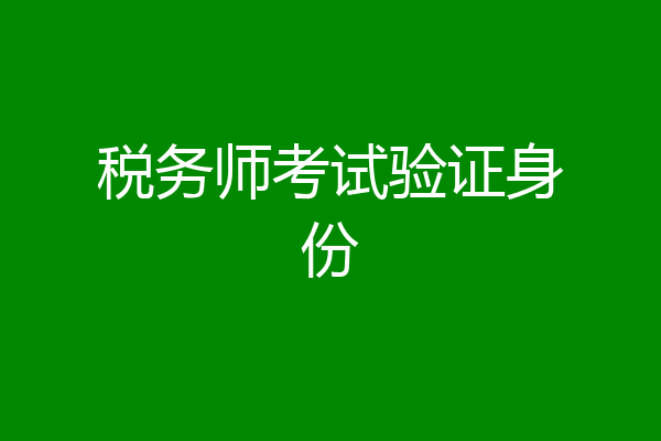 税务师考试验证身份