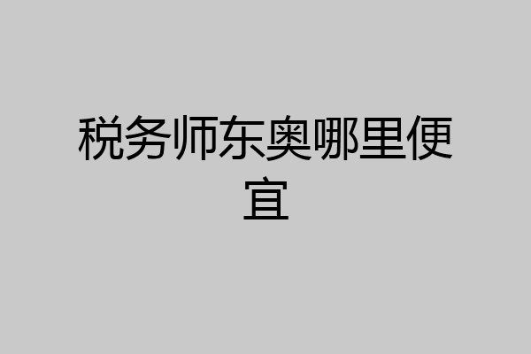 税务师东奥哪里便宜
