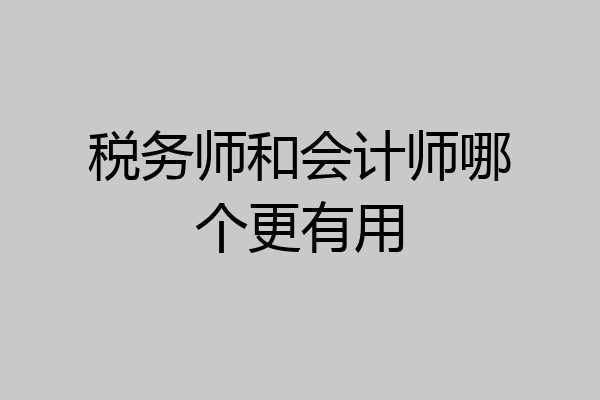 税务师和会计师哪个更有用