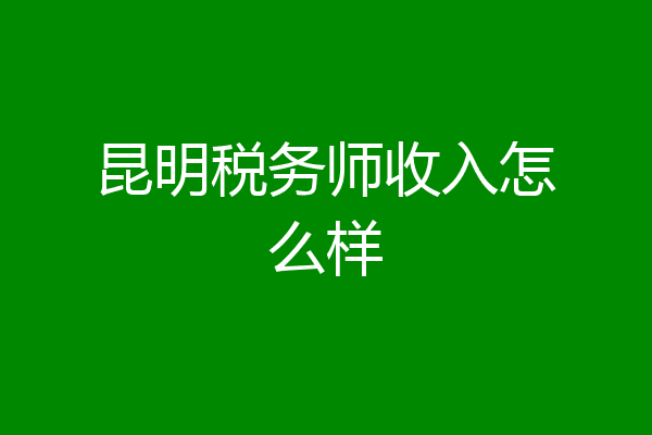 昆明税务师收入怎么样