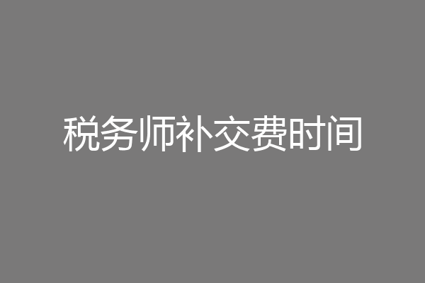 税务师补交费时间