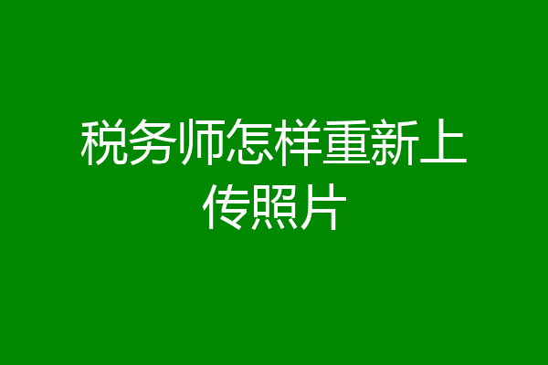 税务师怎样重新上传照片