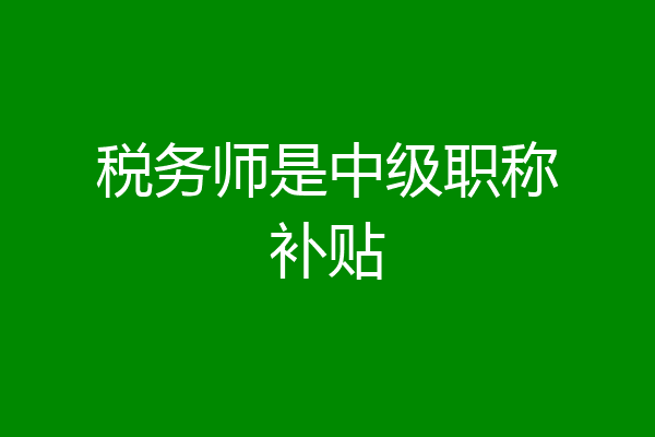 税务师是中级职称补贴