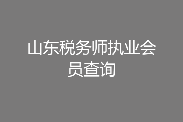 山东税务师执业会员查询