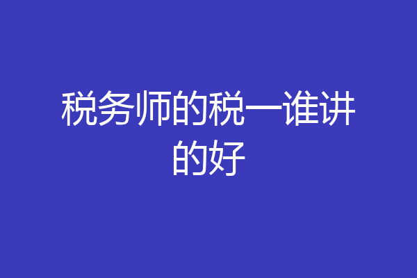 税务师的税一谁讲的好